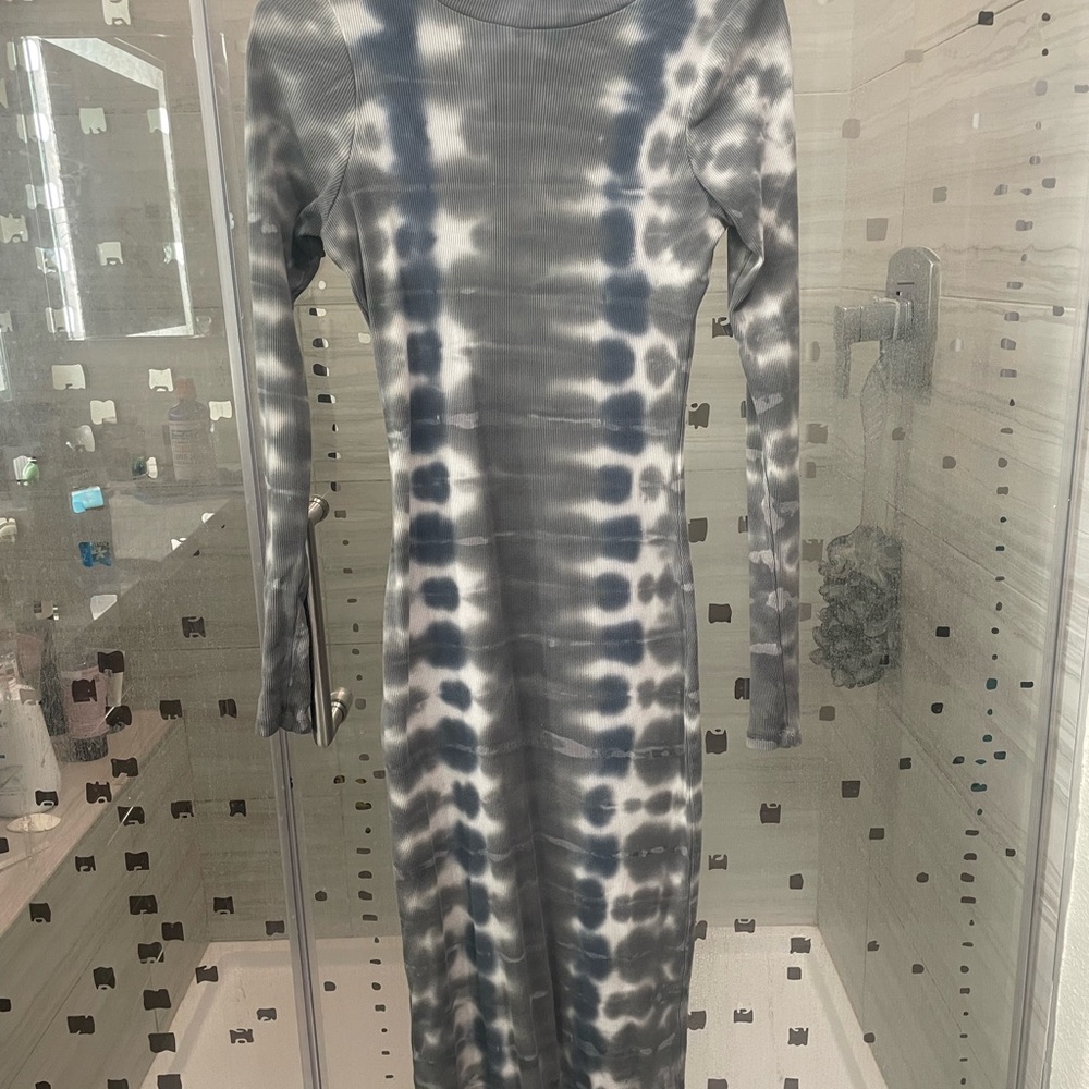 Stylish Tie-Dye Long Sleeve Dress